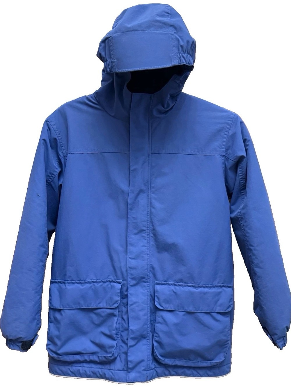 Land’s End Kids Squall Lined Blue Hooded Jacket M 10-12